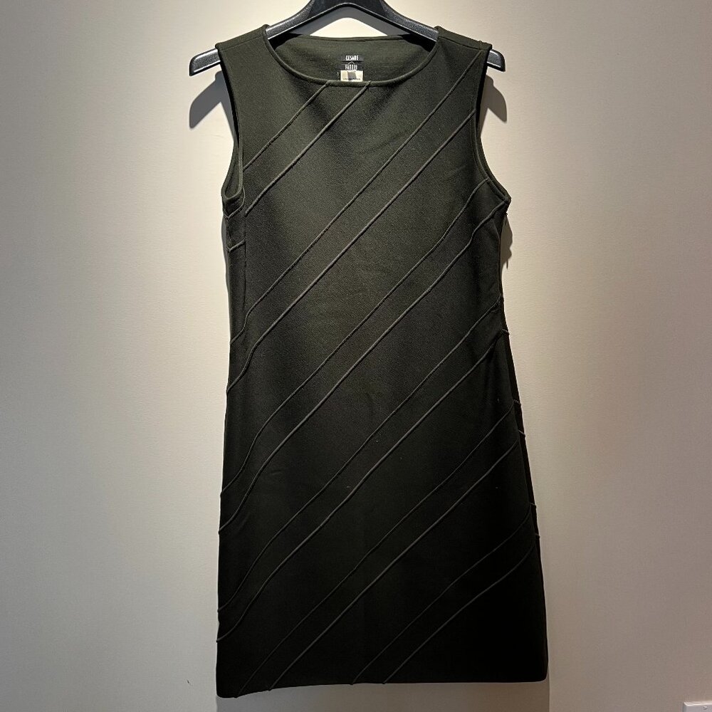 Evergreen Cesare Fabbri 100% Wool Sleeveless Dress, Sz 44, Used-Great, Italy